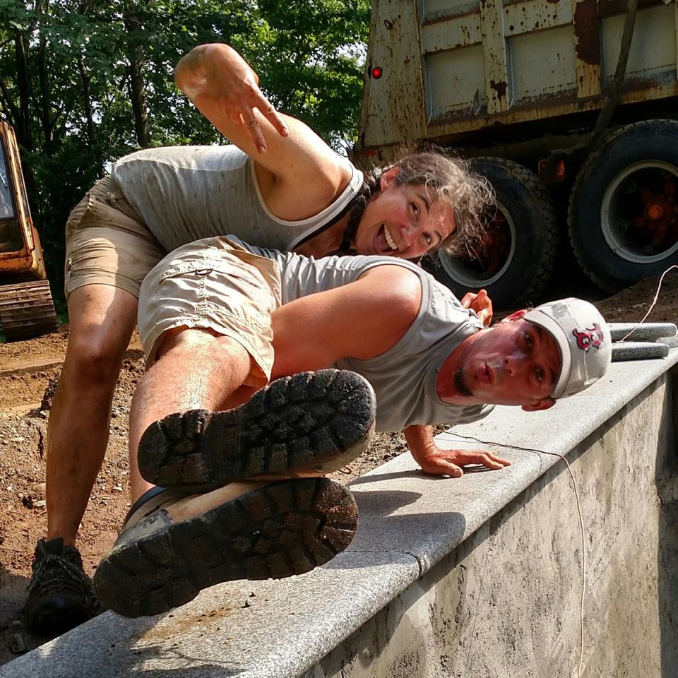 Neil and Samantha During Construction